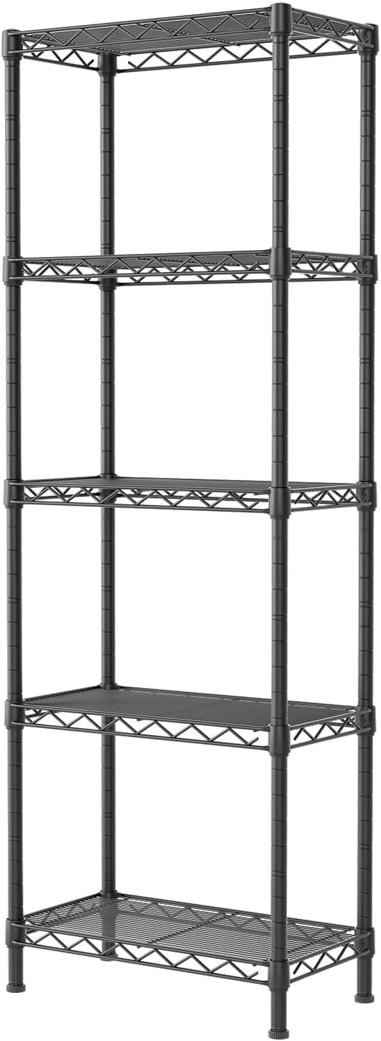 SINGAYE 5-Tier Narrow Wire Shelf, 10 x 16 x 55 in, product photo from the listing