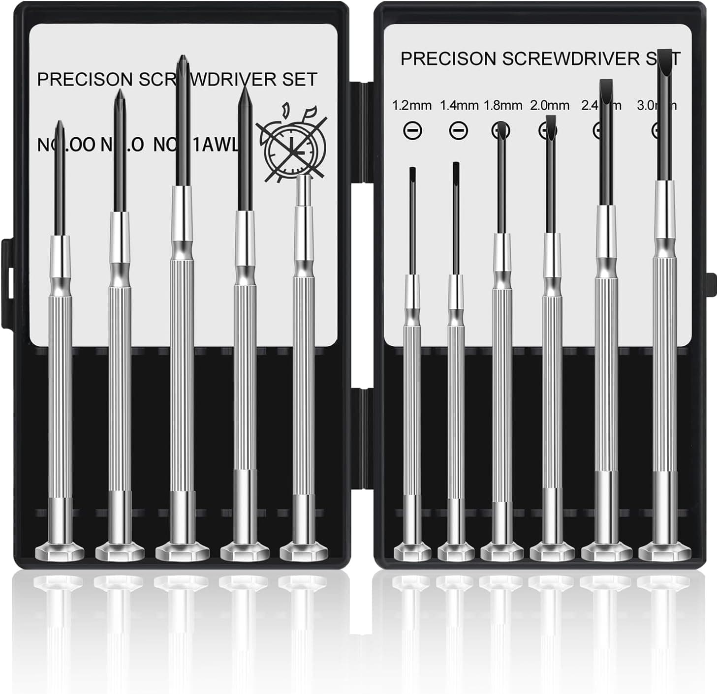 11-Piece Slotted and Phillips Tiny Screwdriver Kit, product photo from the listing