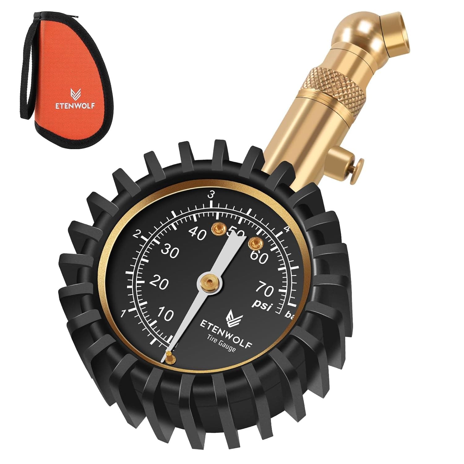 ETENWOLF Dial Tire Gauge, 0-75 PSI, product photo from the listing