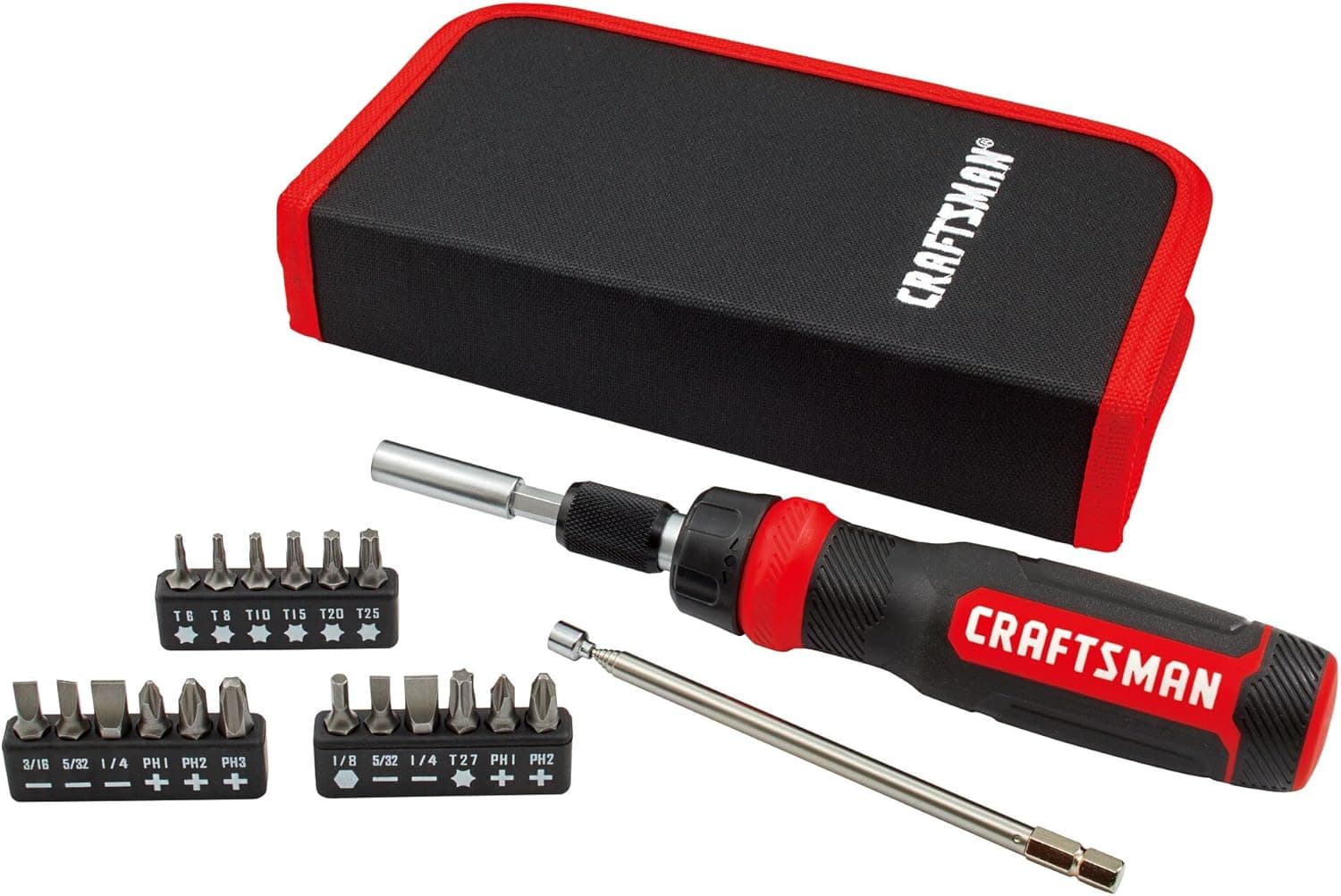 Craftsman 26-Piece Ratcheting Multibit Screwdriver Set, product photo from the listing