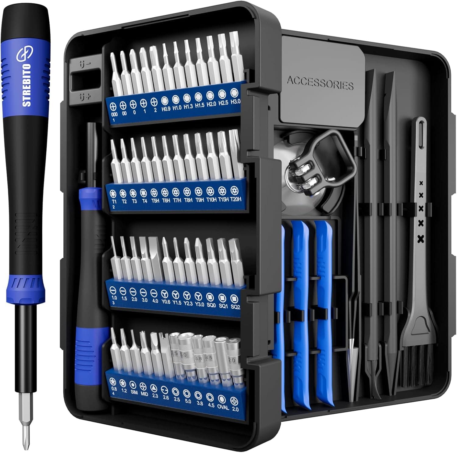 STREBITO 64-Piece Precision Screwdriver Set, product photo from the listing