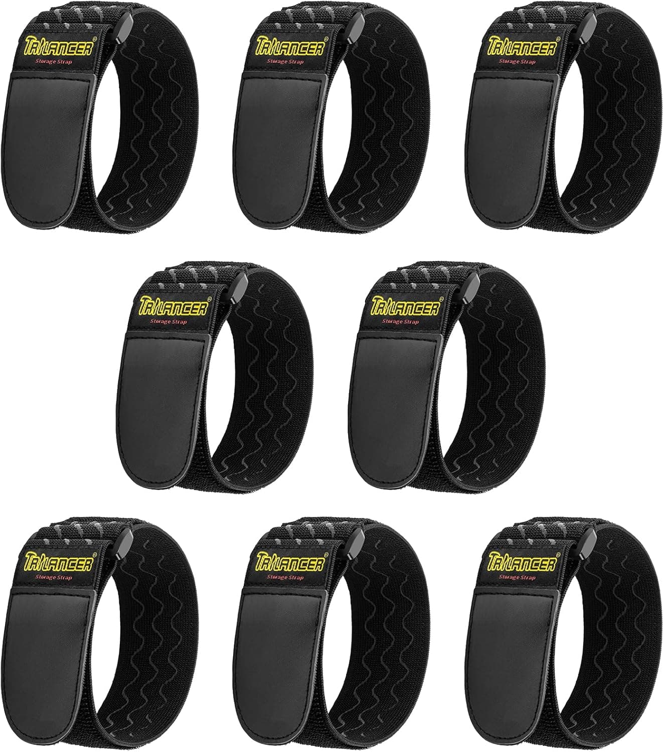 Trilancer Elastic Cinch Straps, 12 x 2 in, 8-pack, product photo from the listing